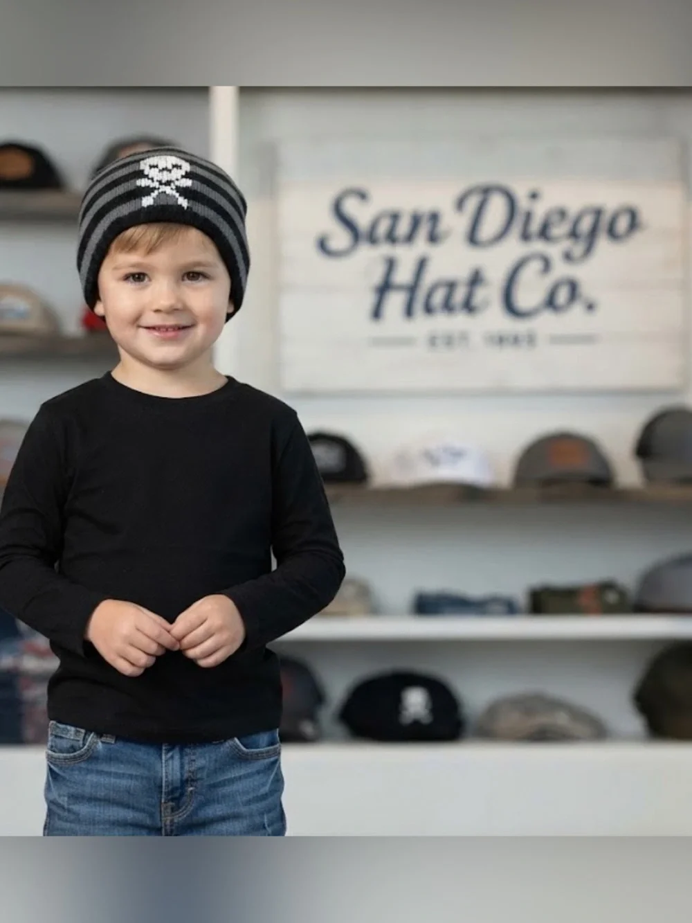 Authentic San Diego Hat Co. toddler boys skull cap hat age 2-4 yrs